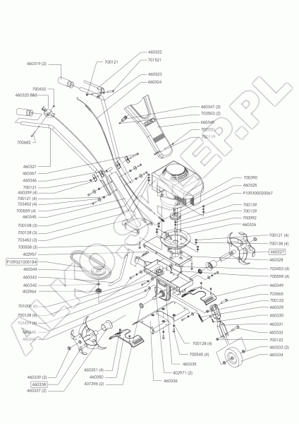 Linka gazu kpl. MH-370-4 nr 451849